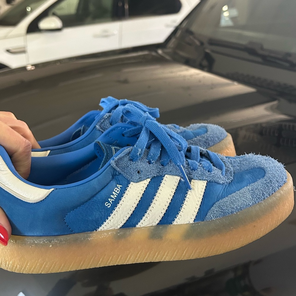 Adidas Samba Blue and White Sneakers